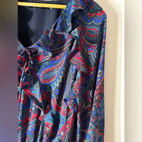 Lauren Ralph Lauren- Women’s Paisley Ruffle Dress - Size 2 - Picture 11 of 13